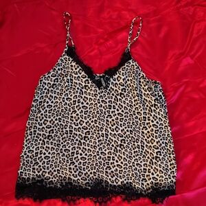 H&M Leopard Print Cami Top with Black Lace